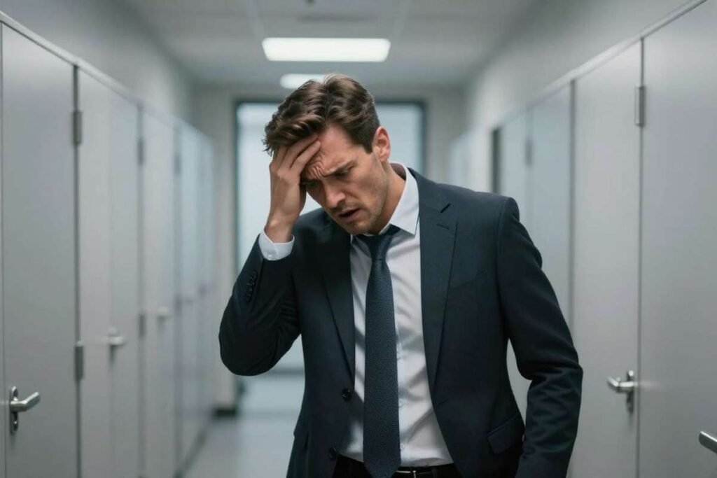 Illustration pour envies fréquentes d'uriner homme stress