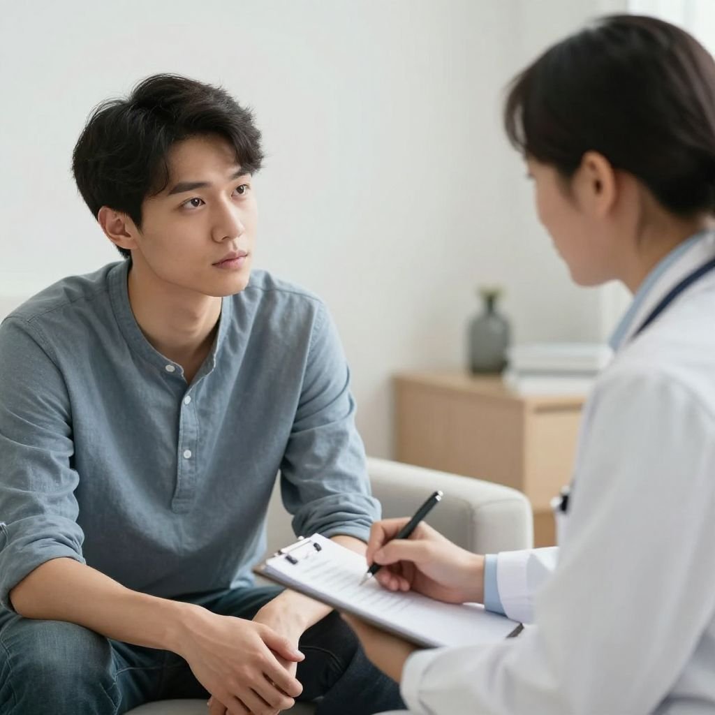 Consultation médicale pour un problème testiculaire