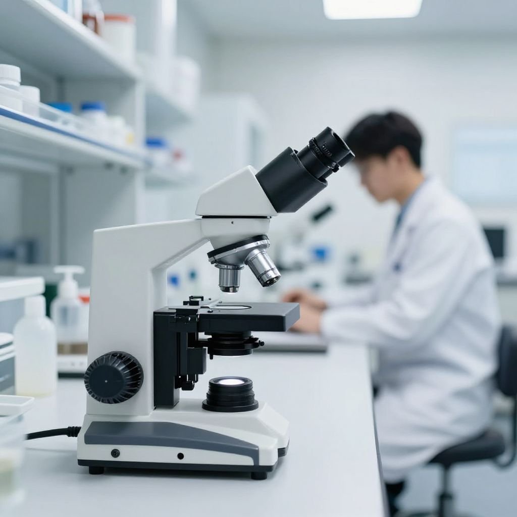 Microscope de laboratoire pour analyse de spermatogenèse