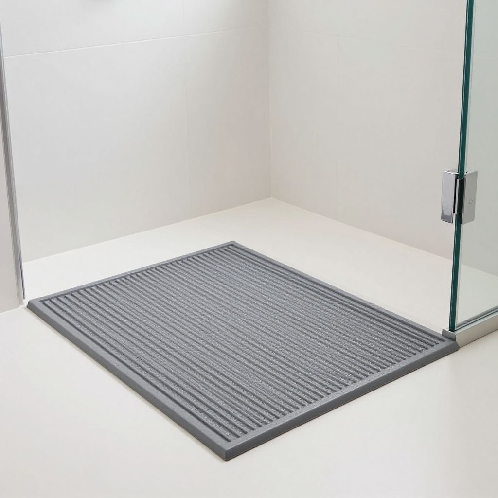 Tapis de douche antidérapant grande taille dans une douche italienne
